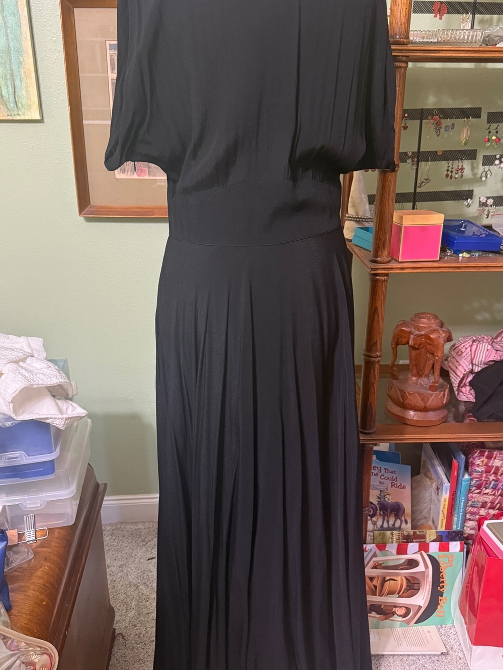 Trashy Diva Black Maxi Dress with Beaded Spiderweb Accents - Picture 2 of 5